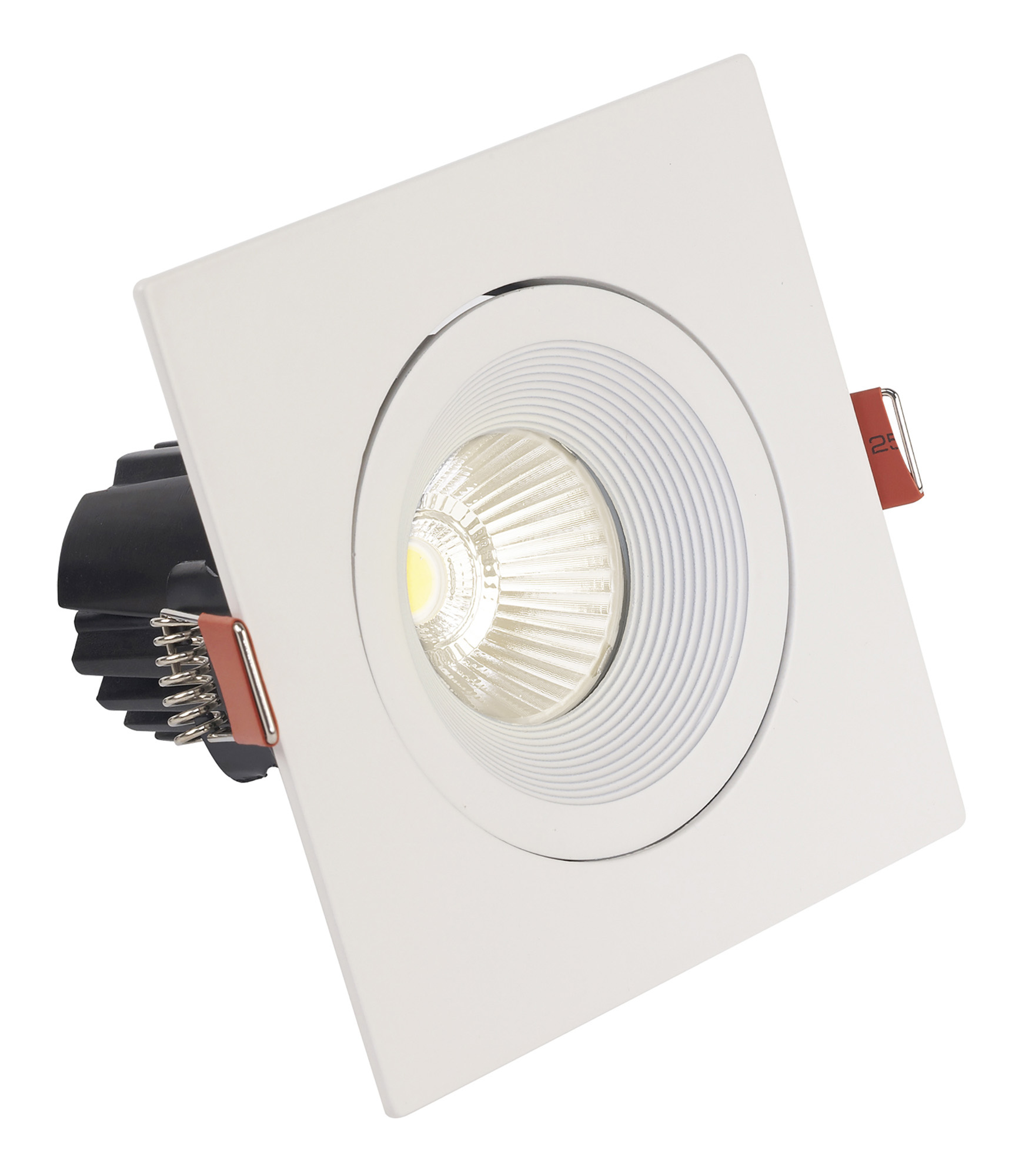 DM201447  Blat 10 Tridonic powered 10W 2700K 750lm 12° CRI>90 LED Engine White Adjustable Square Recessed Spotlight, IP20